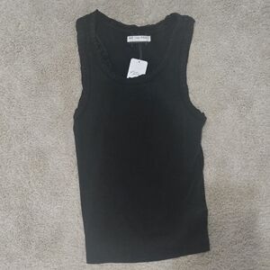 We The Free Black Ribbed Tank